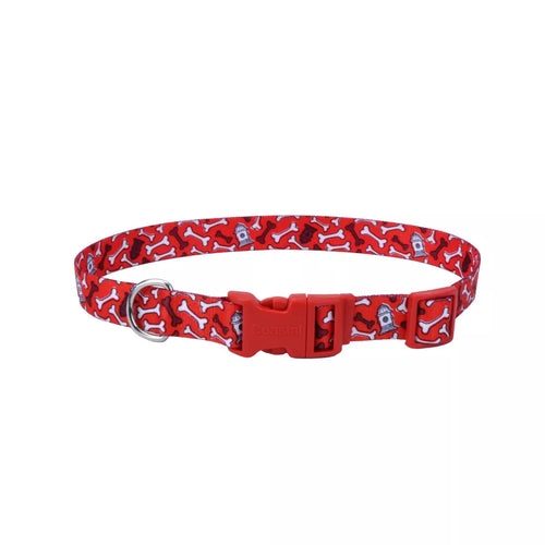 Coastal Pet Products Styles Adjustable Dog Collar Small Red Bone 5/8