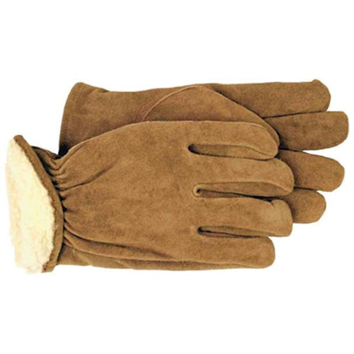 Boss Men's Pile Insulated Split Leather Driver Glove (Brown Extra Large)